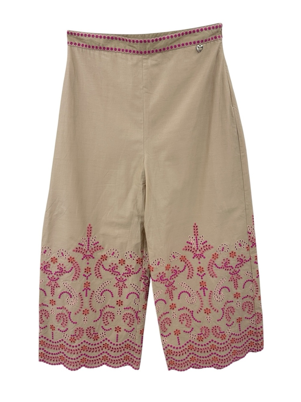 TWINSET MILANO Crop Capri Trousers Pants Embroidered